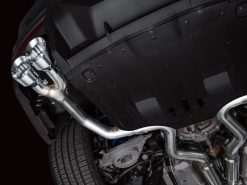 Alternative view of AWE 2024 Ford Mustang Dark Horse S650 RWD Track Edition Catback Exhaust w/ Quad Chrome Silver Tips