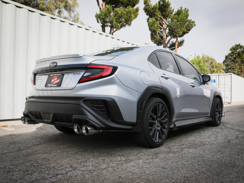 aFe POWER Takeda 3in to 2-1/2in 304 SS Cat-Back Exhaust w/ Polished Tips 22-23 Subaru WRX H4-2.4L(t) - Image 3