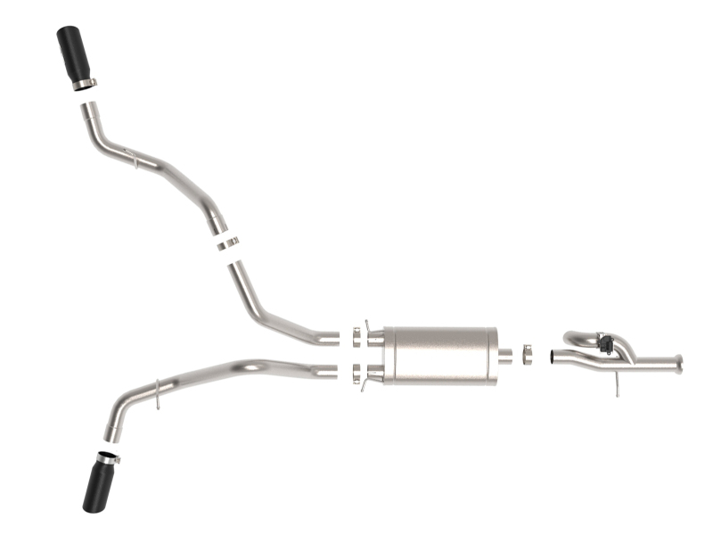 aFe Gemini XV 3in 304 SS Cat-Back Exhaust w/ Cutout 09-18 GM Trucks 4.3L/4.8L/5.3L w/ Black Tips - Image 7