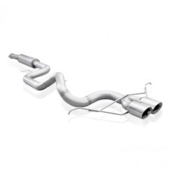 Alternative view of Stainless Works 2013-18 Ford Focus ST 3in Catback Vintage Round Muffler 4in Tips