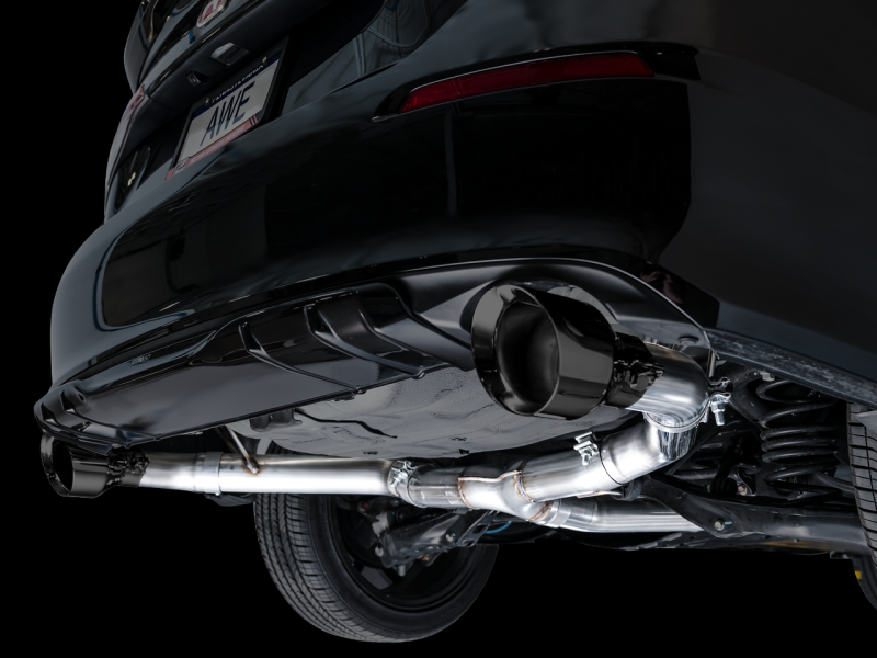 AWE Tuning 22+ Honda Civic Si/Acura Integra Track Edition Catback Exhaust - Dual Diamond Black Tips - Image 4