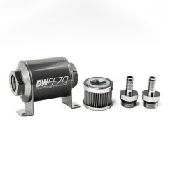Alternative view of DeatschWerks Stainless Steel 3/8in 40 Micron Universal Inline Fuel Filter Housing Kit (70mm)