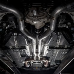 Stainless Works 2018+ Ford Mustang GT 3in Redline Series Catback X-Pipe w/Active Valves & Quad Tips - Image 7