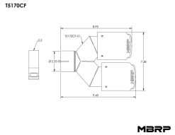 MBRP Universal Carbon Fiber Dual Tip 3.5in OD/2.5in Inlet - Image 3