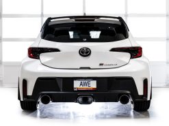 Alternative view of AWE 23-24 Toyota GR Corolla Touring Edition Catback Exhaust - Chrome Silver Tips