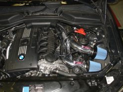 Injen 08-09 535i E60 3.0L L6 Twin intake & AMSOIL Filters Wrinkle Black Short Ram Intake - Image 4