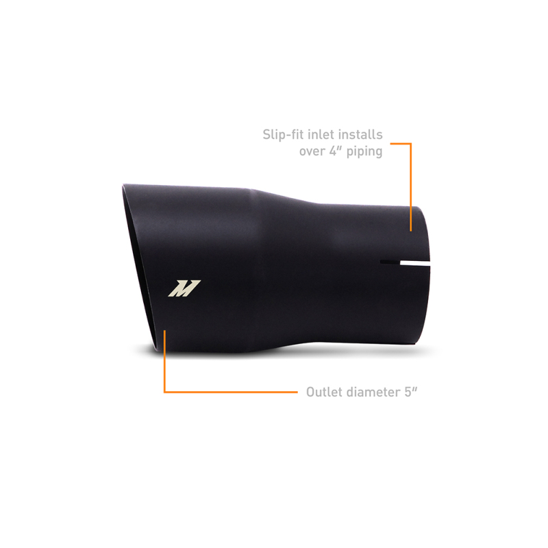 Mishimoto Clamo-On Single Wall Exhaust Tip 5in Outlet - Black - Image 2