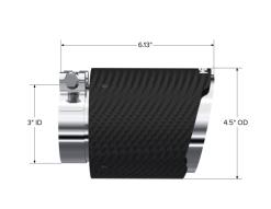 MBRP Universal Carbon Fiber Dual Wall Tip 4.5in OD/3in Inlet/6.13in L - Image 4