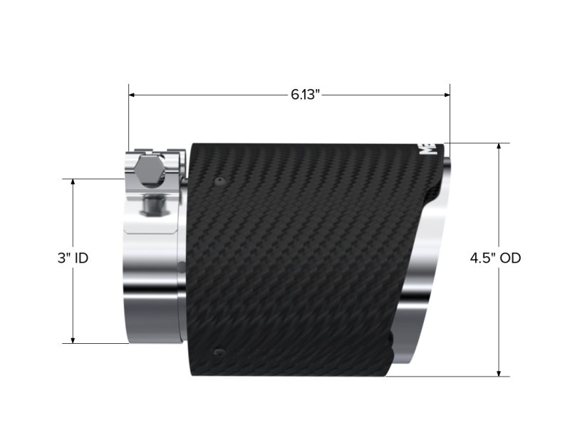 MBRP Universal Carbon Fiber Dual Wall Tip 4.5in OD/3in Inlet/6.13in L - Image 4