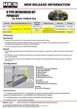 Alternative view of HKS I/C PIPING KIT FL5