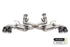 Corsa 20-23 Chevrolet Corvette C8 RWD 3in Valved Cat-Back w/ 4.5in Carbon Fiber Polished Tips - Image 2