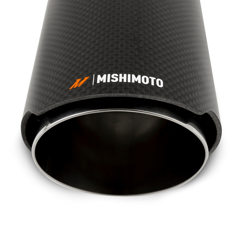 Mishimoto Carbon Fiber Muffler Tip 3in Inlet 4in Outlet Polished - Image 3