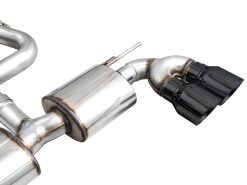 AWE MK8 Volkswagen Golf R 3in Touring Edition Quad Exhaust - Diamond Black Tips - Image 10