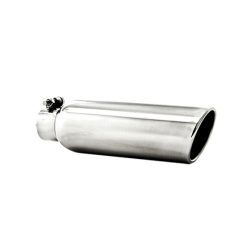 Alternative view of MBRP Universal Tip 3.5in OD 2.25in Inlet 12in L Angled Cut Rolled End Clampless No-Weld T304