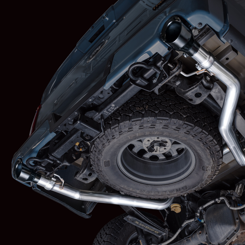 AWE Tuning 2021+ Ford F-150 Tremor (w/ Bumper Cutouts) 0FG Non-Resonated Catback -Diamond Black Tips - Image 3
