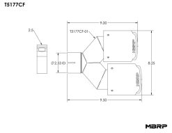 MBRP Universal Carbon Fiber Dual Tip 4in OD/2.5in Inlet - Image 4