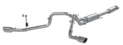 Alternative view of MBRP 2021+ Ford F-150 5.0L/3.5L/ 2.7L Ecoboost 3in Cat Back 2.5in Dual Split Exit T409 Exhaust