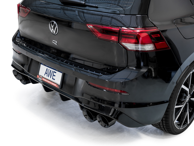 AWE MK8 Volkswagen Golf R 3in Track Edition Quad Exhaust - Diamond Black Tips - Image 6