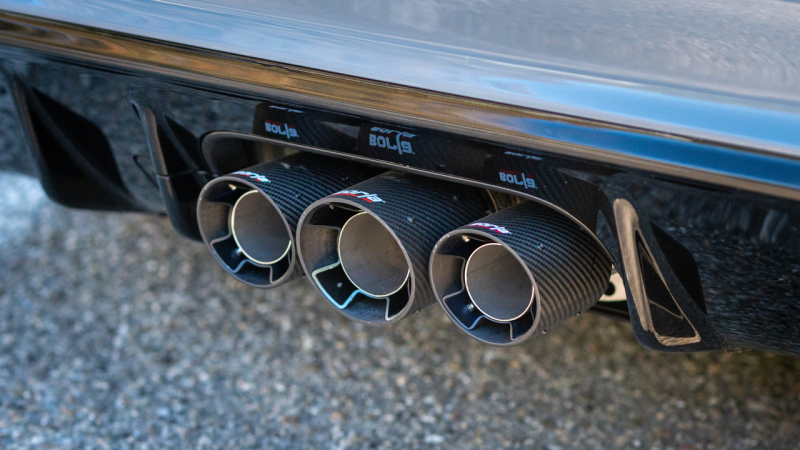 Borla 2023 Honda Civic Type R MT ATAK Catback Exhaust w/ 4in Black Anodized Carbon Fiber Tips - Image 4