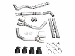 AWE 2024 Ford Mustang GT Fastback S650 RWD Track Edition Catback Exhaust w/ Quad Diamond Black Tips - Image 11