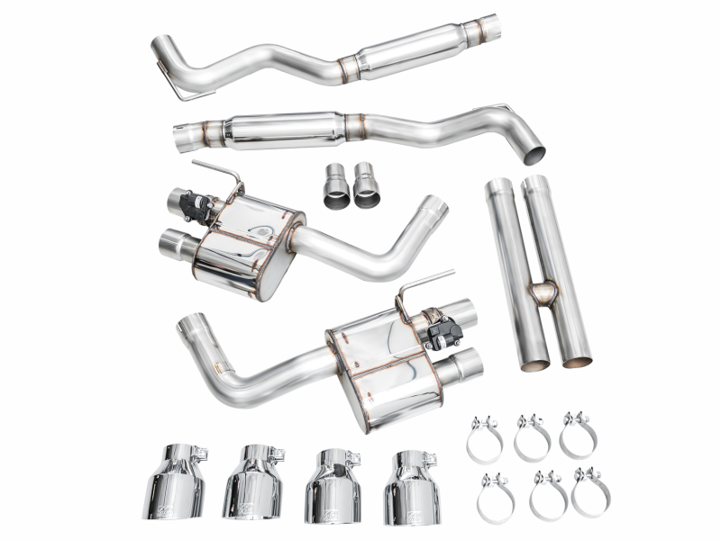 AWE 2024 Ford Mustang Dark Horse S650 RWD SwitchPath Catback Exhaust w/ Quad Chrome Silver Tips - Image 13