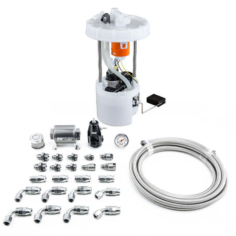 DeatschWerks 06-11 Honda Civic Si K20 DW400 Pump Module & Return Kit w/PTFE Fuel Lines - Image 2