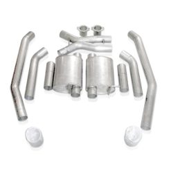Alternative view of Stainless Works 2004 GTO 3in Catback Chambered Mufflers X-Pipe Wide Oval Tip