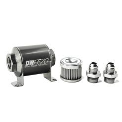 Alternative view of DeatschWerks Stainless Steel 8AN 10 Micron Universal Inline Fuel Filter Housing Kit (70mm)