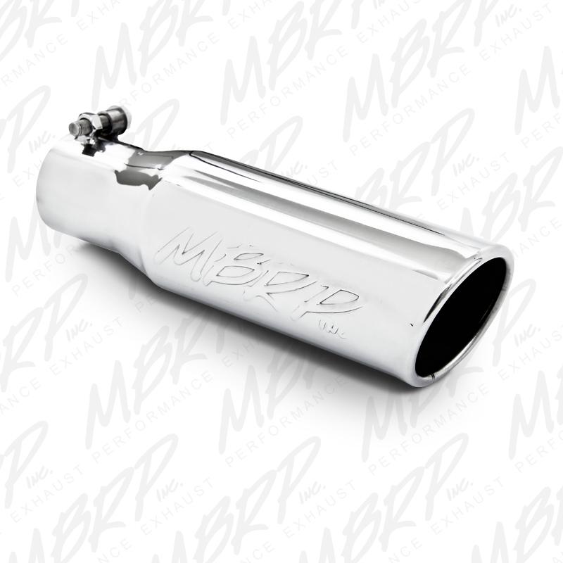 MBRP Universal Tip 3in O.D. Angled Rolled End 2 inlet 10 length - Image 3