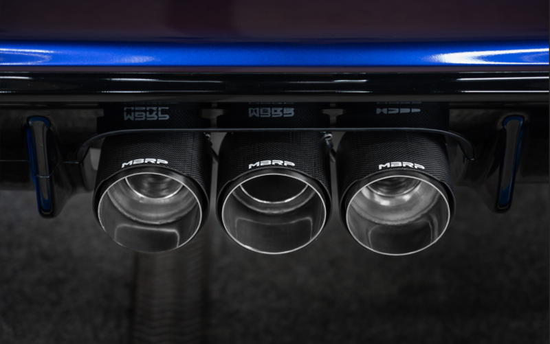MBRP 23-24 Honda Civic Type R 2.0L T304 SS 3in Cat-Back Exhaust Triple Center Outlet w/ Carbon Tips - Image 2