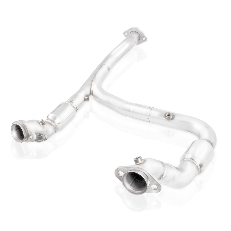 Stainless Works 2015-16 F150 2.7L Downpipe 3in High-Flow Cats Y-Pipe Factory Connection - Image 4