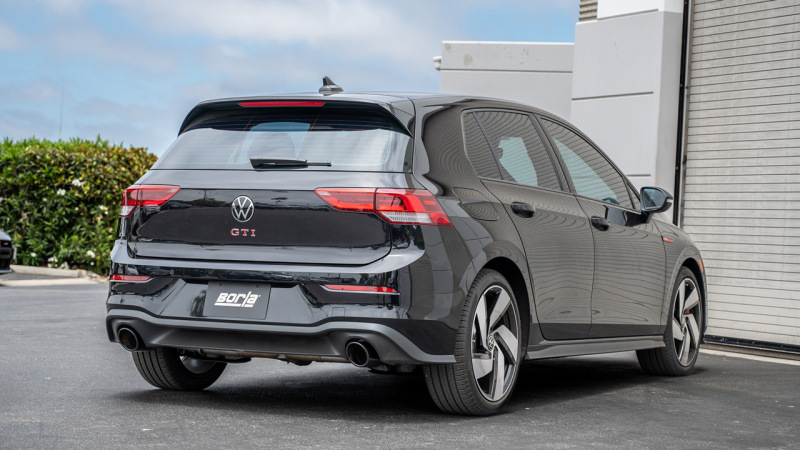 Borla 22-23 Volkswagen Golf GTI 2.0L AT/MT 3inch S-Type Cat-Back Exhaust - 4in Black Chrome Tips - Image 3