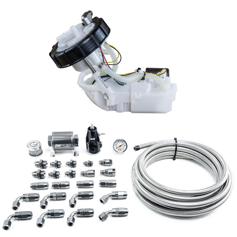 DeatschWerks 01-05 Honda Civic/02-06 Acura RSX DW400 Pump Module & Return Kit w/CPE Fuel Lines - Image 2