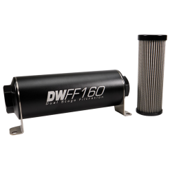 DeatschWerks Stainless Steel 10AN 100 Micron Universal Inline Fuel Filter Housing Kit (160mm) - Image 3