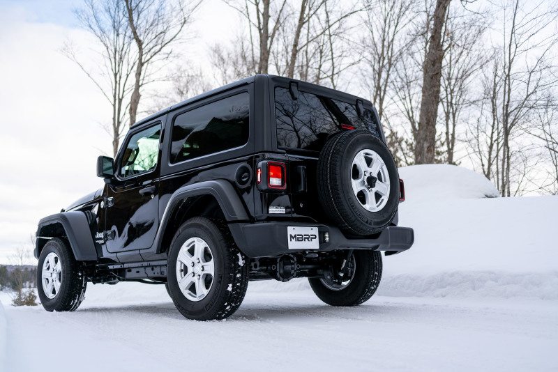 MBRP 18-20 Jeep Wrangler JL 2.5in Single Rear Exit Cat Back Exhaust - Aluminum - Image 4