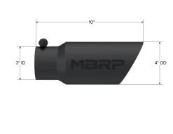 Alternative view of MBRP Universal Tip 4in OD 3in Inlet 10in Length Dual Wall Angled End Black