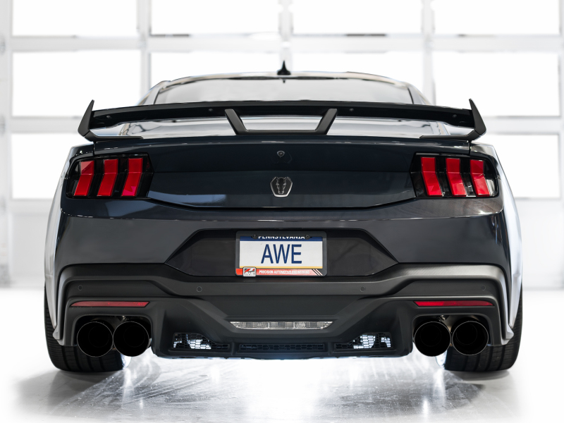 AWE 2024 Ford Mustang Dark Horse S650 RWD Track Edition Catback Exhaust w/ Quad Diamond Black Tips - Image 4