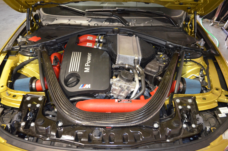 Injen 15-16 BMW M3(F80)/M4 (F82/83) 3.0L L6 Twin Turbo 2PC Aluminum Int. Charge Pipe - Wrinkle Black - Image 5