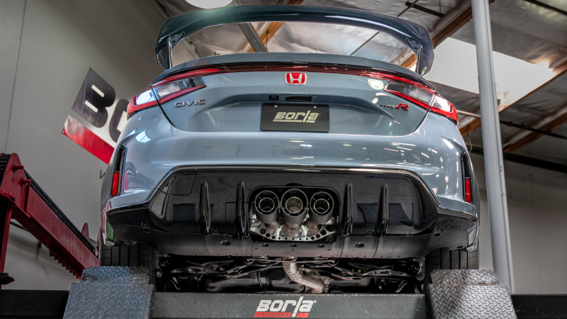Borla 2023 Honda Civic Type R MT ATAK Catback Exhaust w/ 4in Black Anodized Carbon Fiber Tips - Image 2