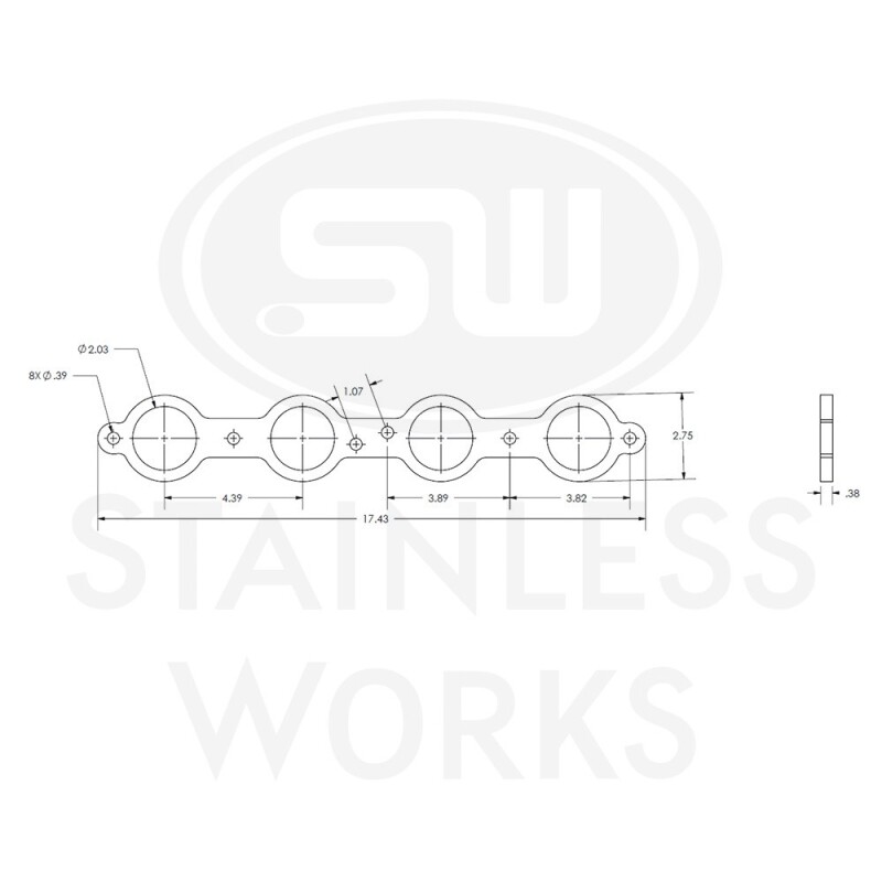 Stainless Works Chevrolet LS1/LS6 Round Port Header 304SS Exhaust Flanges 2in Primaries - Image 3