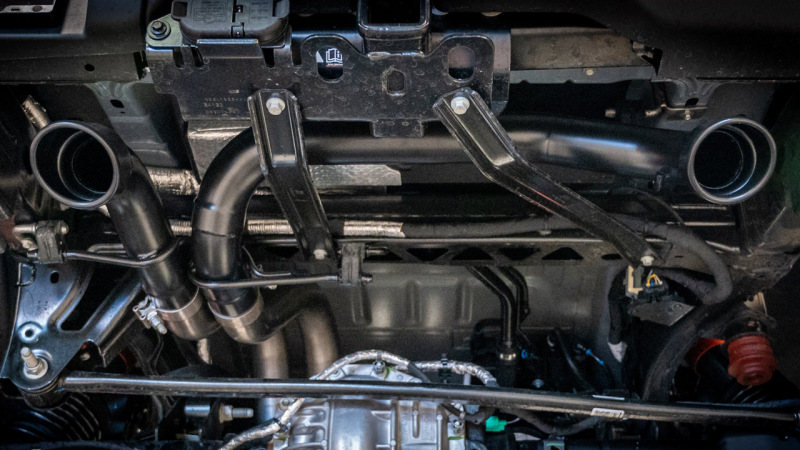 Borla 22-24 Ford Bronco Raptor V6 Turbo AT 2WD / 4WD ATAK Catback Exhaust w/ 4in Black Coated Tips - Image 4