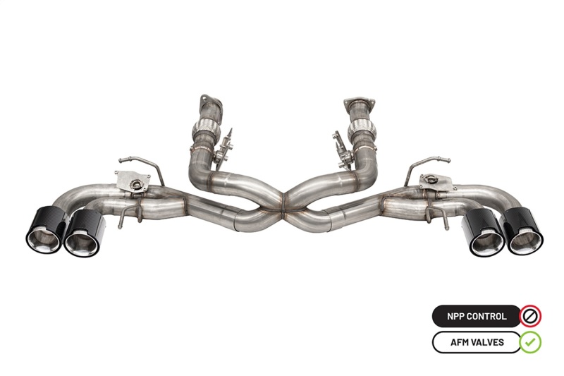 Corsa 20-23 Chevrolet Corvette C8 RWD 3in Delete 4 Valve Cat-Back w/NPP w/4.5in CF Polished Tips - Image 2