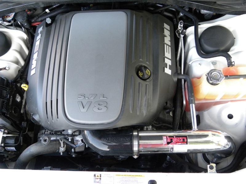 Injen 09-14 Dodge Challenger Hemi 5.7L V8 SRT-8 6.1L 5.7L V8 Wrinkle Black Power-Flow - Image 7