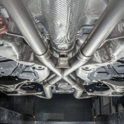 Stainless Works 2018 Jeep TrackHawk 6.2L 3in Catback System X-Pipe Turbo S-Tube Muffler Stock Exit - Image 5
