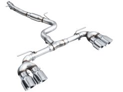 AWE MK8 Volkswagen Golf R 3in Track Edition Quad Exhaust - Chrome Silver Tips - Image 8