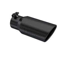 Alternative view of MBRP Universal Tip 4in OD 3in Inlet 10in Length Angled Rolled End Black