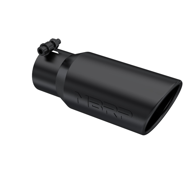 MBRP Universal Tip 4in OD 3in Inlet 10in Length Angled Rolled End Black - Image 2