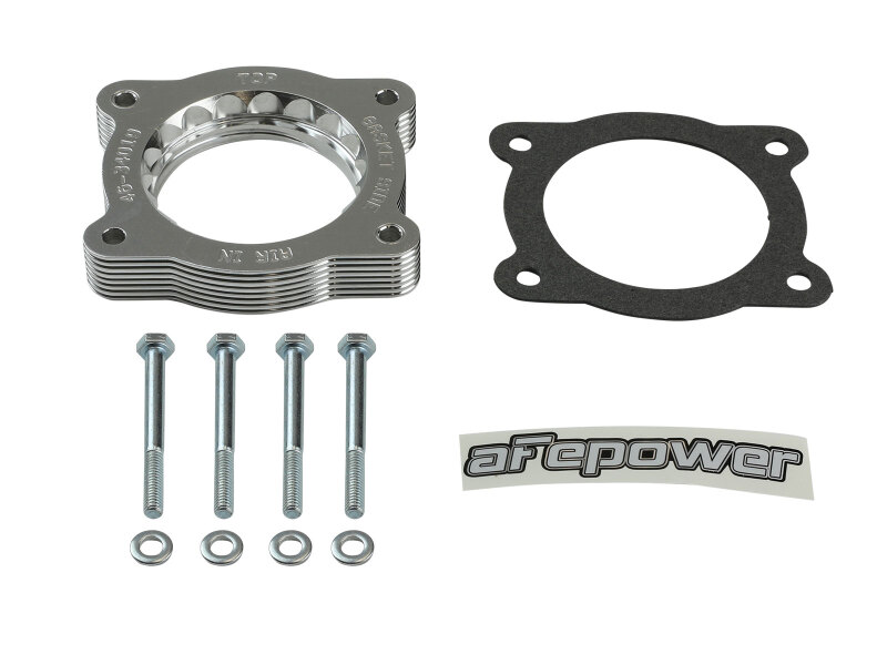 aFe 07-13 Chevrolet Silverado 1500/GMC Sierra 1500 Silver Bullet Throttle Body Spacer - Silver - Image 2