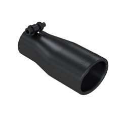 Alternative view of MBRP Universal Tip 2.5 O.D. Oval End 3.75 Inlet 10in length - Black Finish