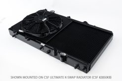 CSF 92-00 Honda Civic All-Aluminum Fan Shroud w/12in SPAL Fan - Black Finish - Image 2